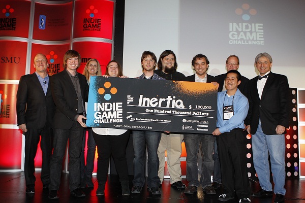 Team Hermes student developers from SMU Guildhall win $100,000 grand prize at D.I.C.E. Indie Game Challenge for game Inertia